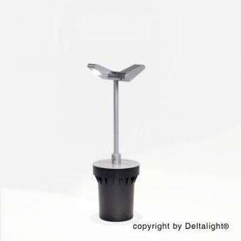 LED-Bodenleuchte Flip Twin Set 25 Warmweiß | Alu grau | Nein