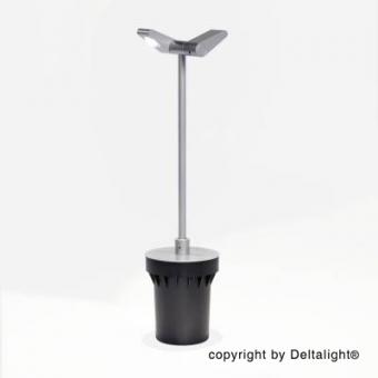 LED-Bodenleuchte Flip Twin Set 40 Warmweiß | Alu grau | Nein