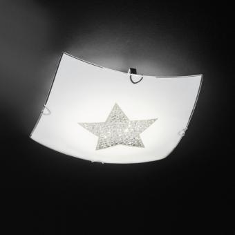 Honsel LED-Deckenleuchte Stern Kristall - 14W Warmweiß | Chrom | Nein