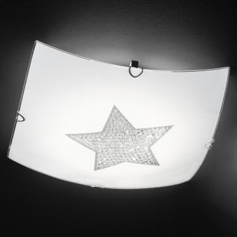 Honsel LED-Deckenleuchte Stern Kristall - 24W Warmweiß | Chrom | Nein