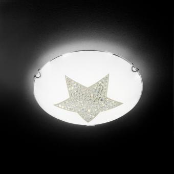 Honsel 22361 LED-Deckenleuchte Stern Kristall - 14W Warmweiß | Chrom | Nein