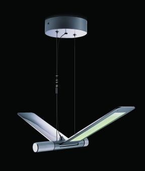 QisDesign LED-Pendelleuchte Seagull Warmweiß | Silber | Ja
