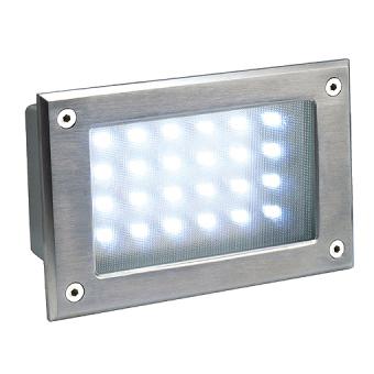 SLV LED-Wandeinbauleuchte BRICK 24 - Edelstahl 