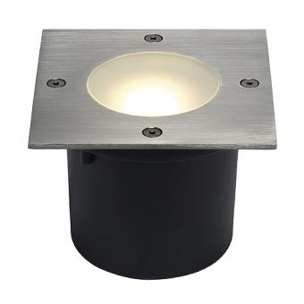 SLV LED-Bodeneinbauleuchte Wetsy Disk Quadrat Warmweiß | Edelstahl | Nein